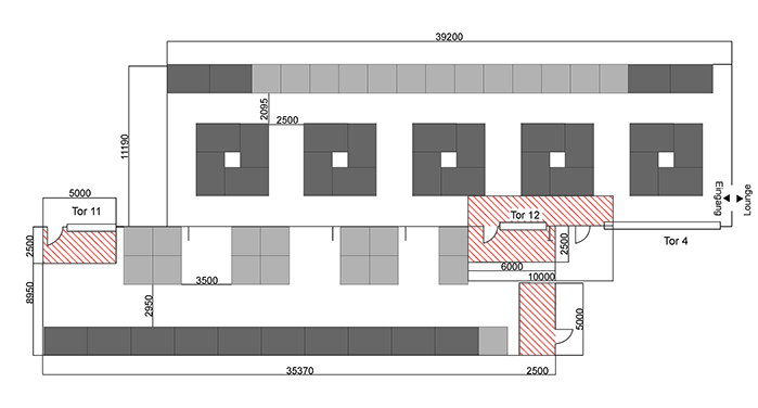 Belegungsplan der Halle